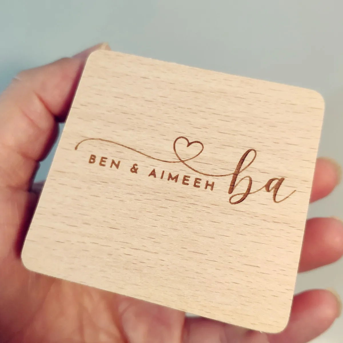 

Rose Sister Handmade Wood Wind Up Music Box, Customized Photo Gift