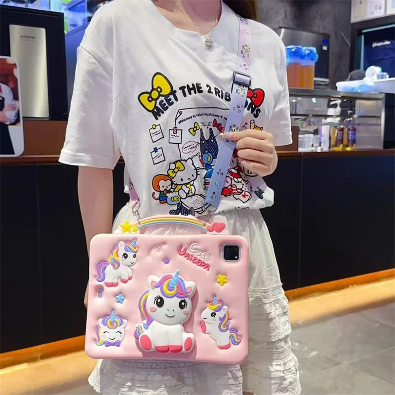 Colorful Kids' Cartoon Silicone Tablet Stand Case – Durable Protective Cover with Fun Designs