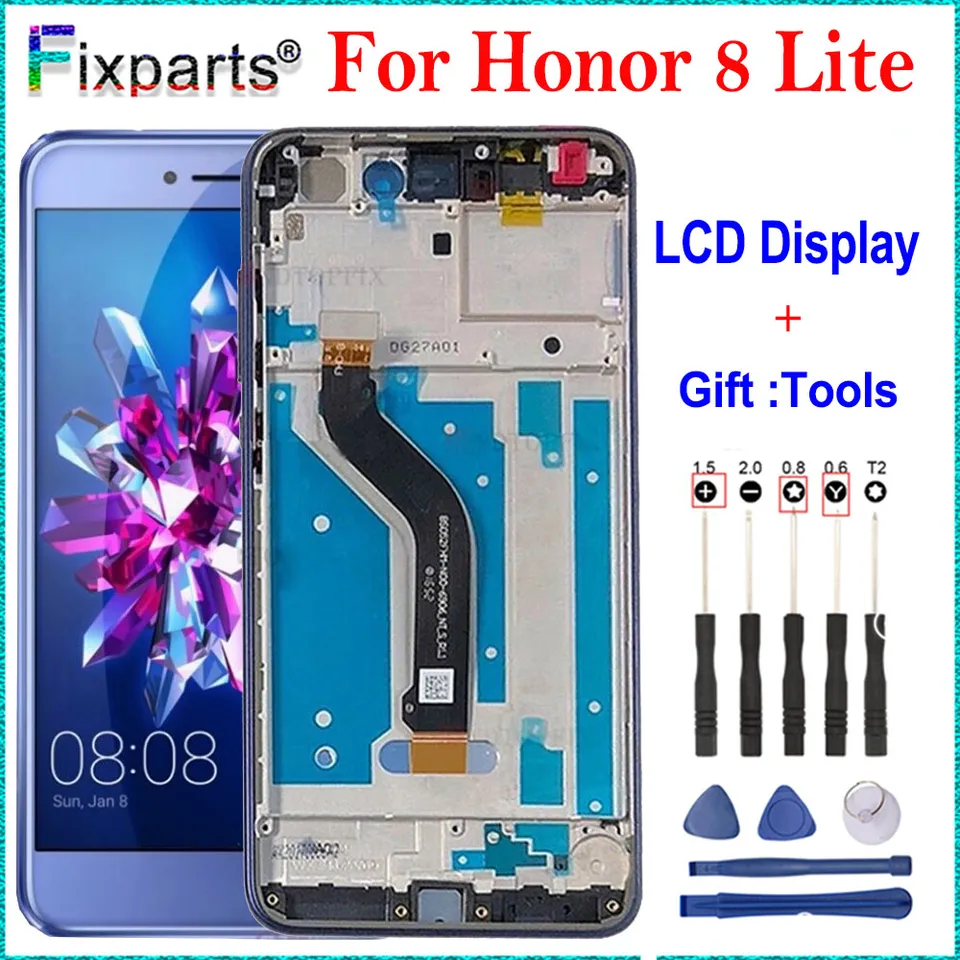 Schermo LCD Con Touch Per Honor 8 Lite / Huawei P8 Lite 2017 - Kit Riparazione VEKIR
