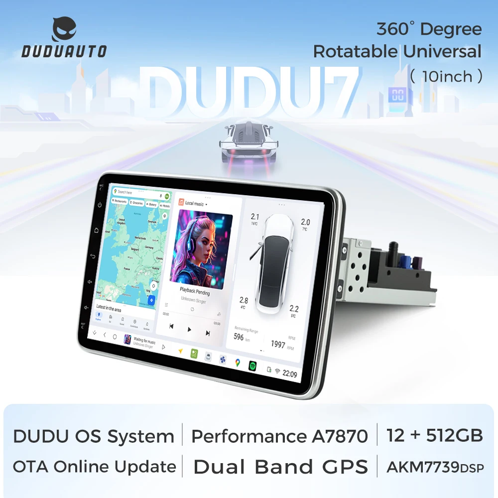DUDUAUTO DUDU7 12G+512G TDA7808 UIS7870 Android Universal 10.1-Inch Car ...