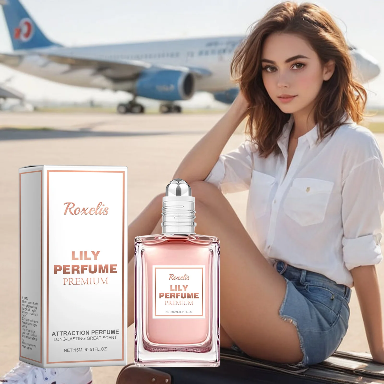Roxelis 15ml Floral Scent Air Refresher Lily Roller Rose Mist Lasting Fragrance Natural Fresh Flirt Dating Elegant Atmosphere
