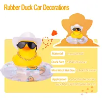 2 Set Car Duck Mini Rubber Duckies Toy Car Dashboard Yellow Jeep Duck Party Favor Car Decoration  Car Accessory Table Ornament 2