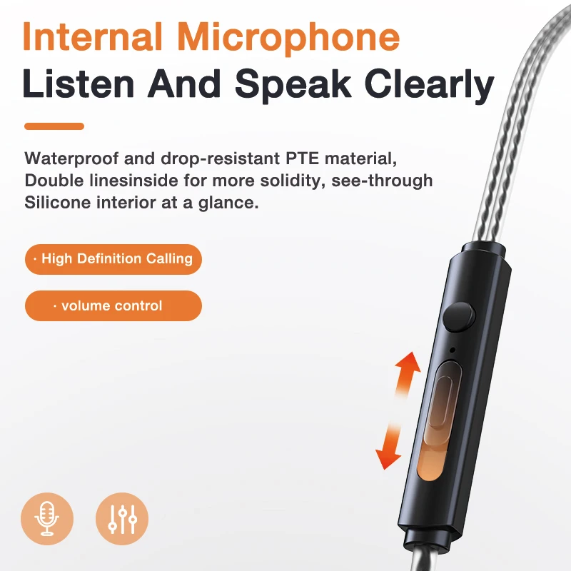 Aolon RM680 3.5mm＆ Tpye-C Wired Earphones with Mic volume control HIFI Sound Quality Sport Earbuds Gaming Headset Stereo Headset 6