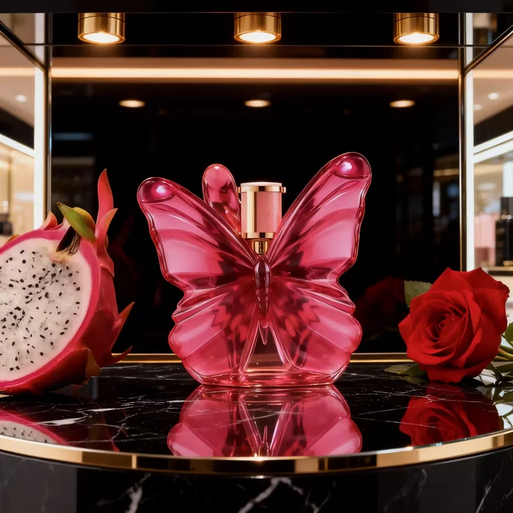 LA Bom. b.A 2.7oz female perfume, fresh flower and fruit fragrance, dragon fruit integration, unique butterfly design 4