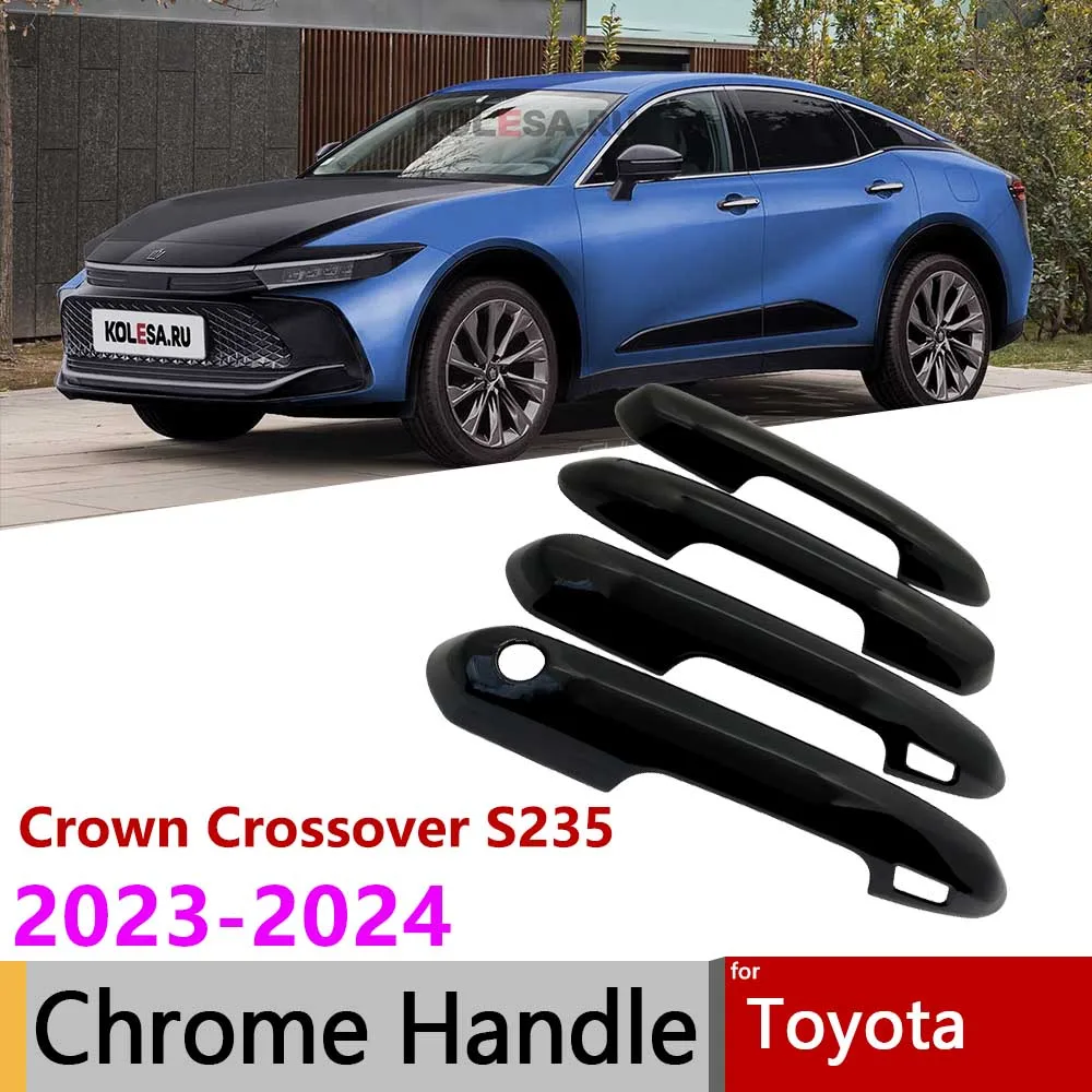 Pour Toyota Crown Crossover S235 2023 2024 Noir Brillant Carbone Couvercle  de poignée de porte Autocollants d'accessoires automobiles de style  extérieur de voiture - AliExpress