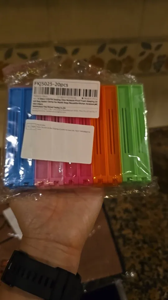 Clips de sellado coloridos a prueba de humedad, abrazadera selladora de bolsas de aperitivos para mantenimiento fresco, para bolsas de plástico, accesorio de cocina reutilizable, 5-30 Uds. photo review