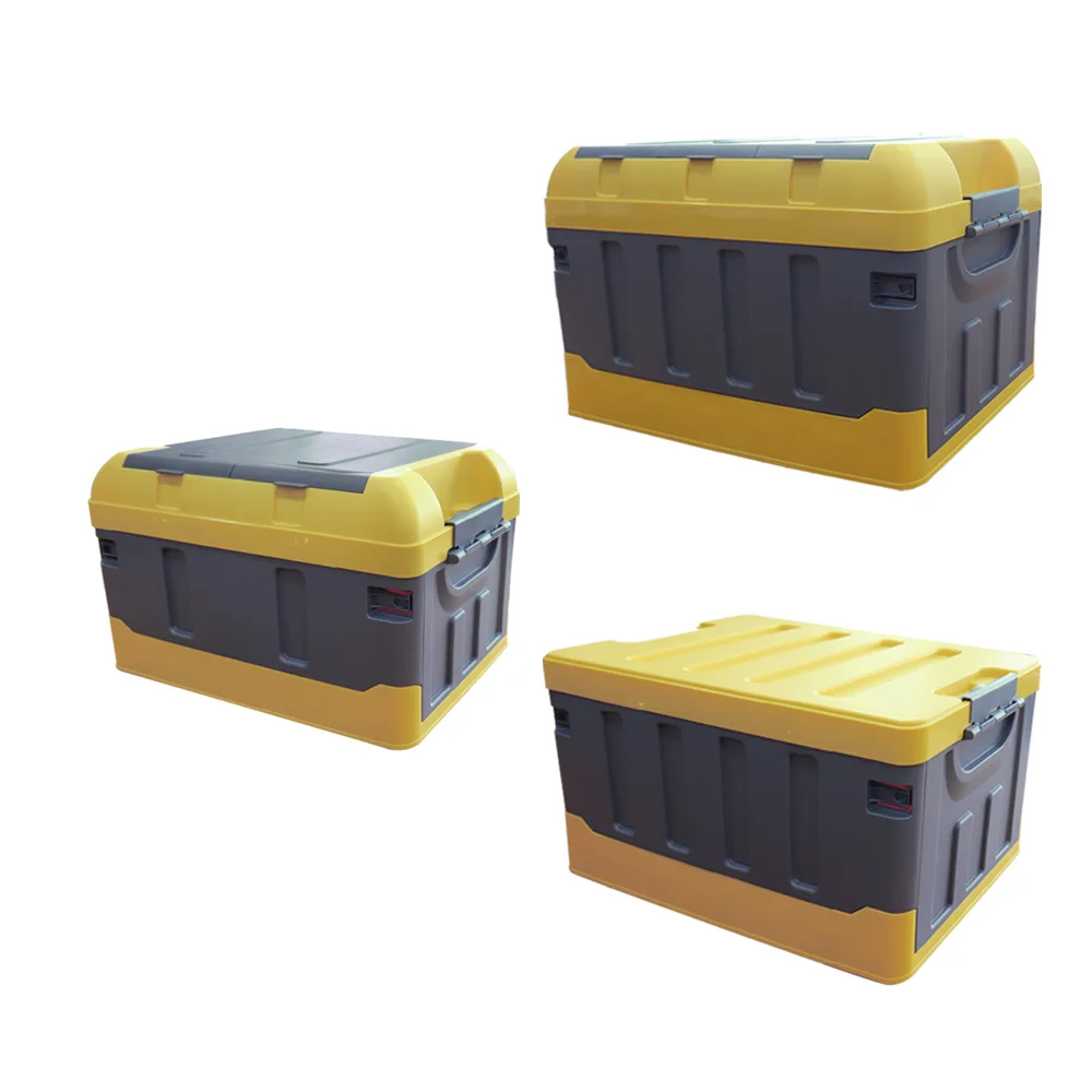 휴크래프트 폴딩박스 캠핑 접이식 수납정리함 대용량 옐로우