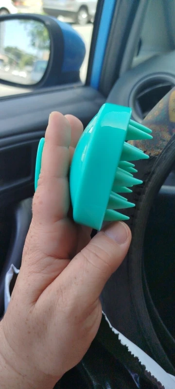1pc Silikon Shampoo Pinsel Kopf Kopfhaut Massage Kamm Haar Waschen Kämme Bad Dusche Körper Massage Pinsel Salon Friseur Werkzeuge photo review