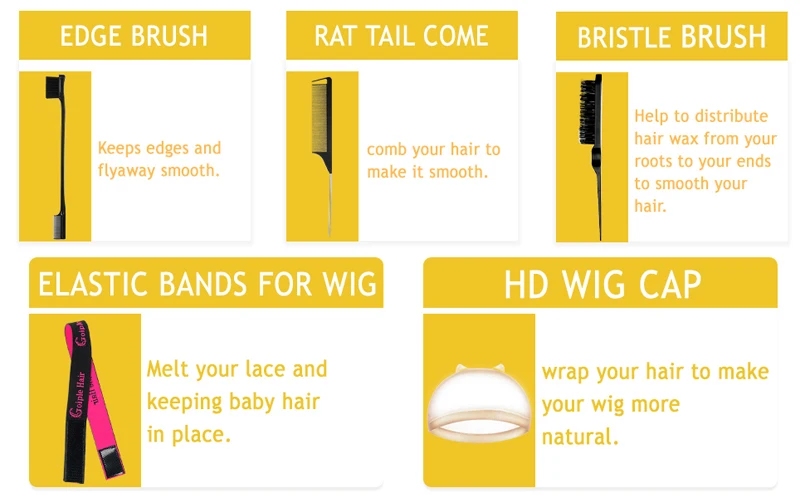 Description Picture 5 of itemMelting Spray Wig Installation Kit Glue Wax Stick Edge Control for Finishing Hair Wig Cap Elastic Band Hairbrush Remover 12 PCS
