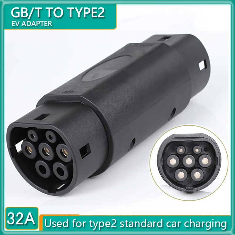 

32A 22KW GBT To Type 2 EV Adapter GB/T Plug To IEC 62196 Type2 Socket Electric Vehicle Charging Connector for Type2 Car Chargers