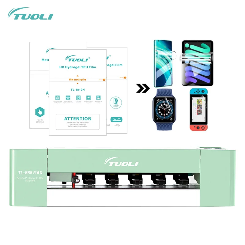 TL568Max Mobile Phone Hydrogel Film Curved Screen Protector Film Cutting Machine For iPhone Samsung iPad Android Plotter Machine