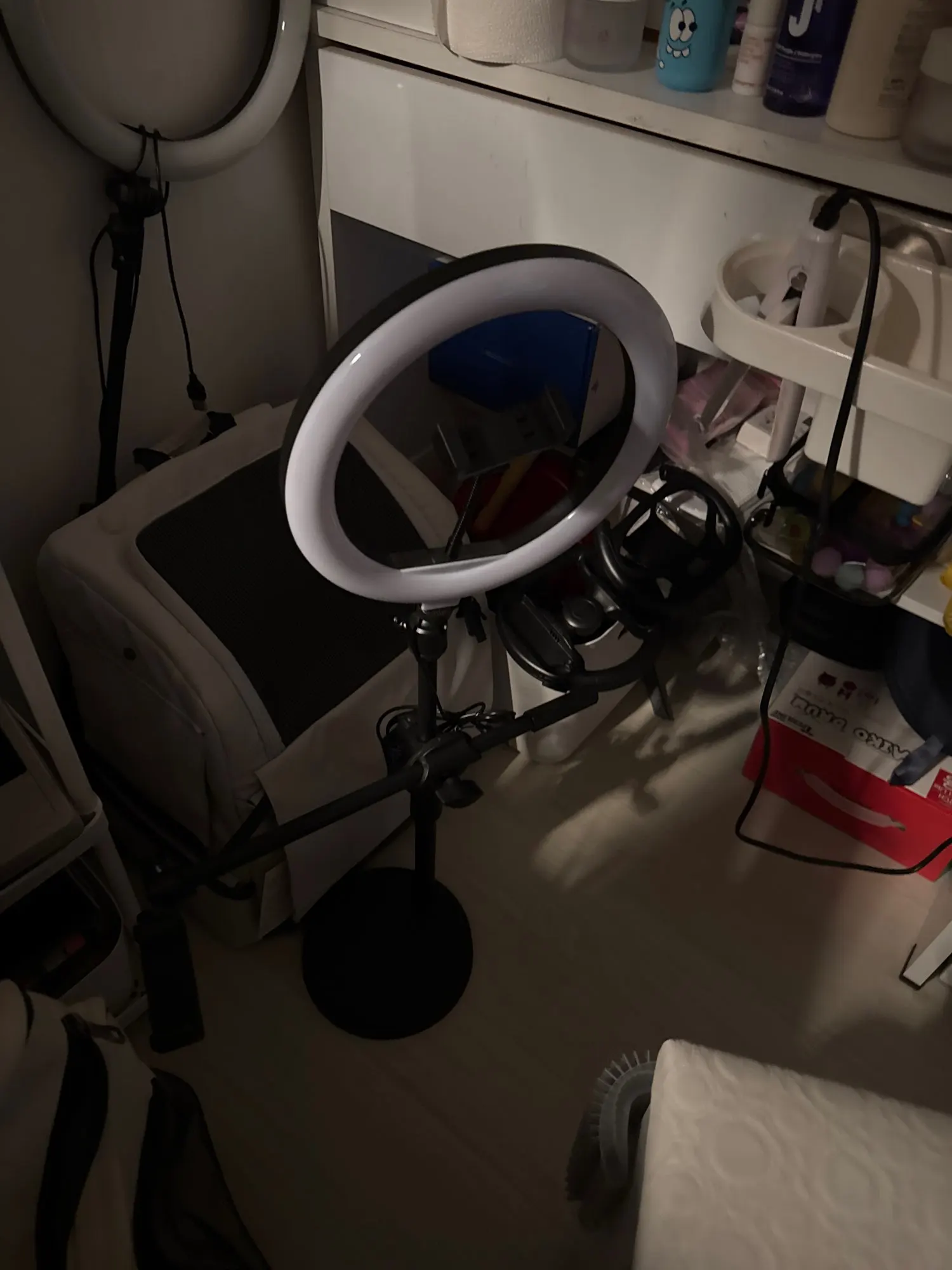 Overhead Tripod with Ring Light Table Tabletop Shooting Stand Tripods with Mobile Phone Holder Boom Arm for Nail Art Photography photo review