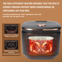 Cuisinière à riz multifonctionnelle de grande capacité 5L, commande par bouton, entièrement automatique, cuisinière électrique domestique avec cuve intérieure antiadhésive 4