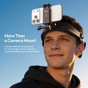 Ulanzi CM029 Head Strap Mount for Action Camera Smartphone Outdoor Cycling Fishing Hiking Boating 360° Horizontal Vertical
