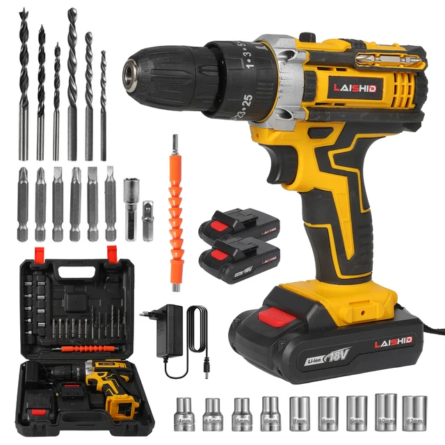 Perceuse à percussion sans fil 21V, tournevis électrique, marteau perforateur électrique, Mini perceuse à main sans fil, batterie Lithium-Ion, outils électriques 1