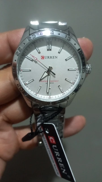 Curren 8452 relógio de quartzo masculino simples moda lazer relógio de negócios preto prateado pulseira de aço inoxidável relógio de pulso para masculino photo review