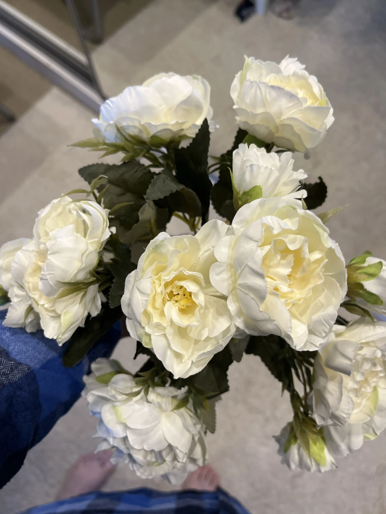 Bouquet de pivoines artificielles blanches 28cm photo review