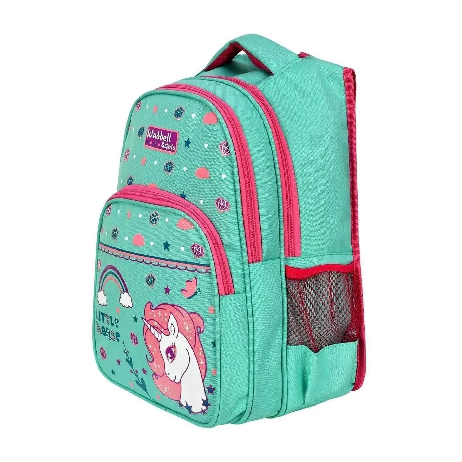 Waddell Unicorn Pattern Kids Backpack and Lunch Box , Backpack Waterproof Package Student School Stationery, High Quality Brand