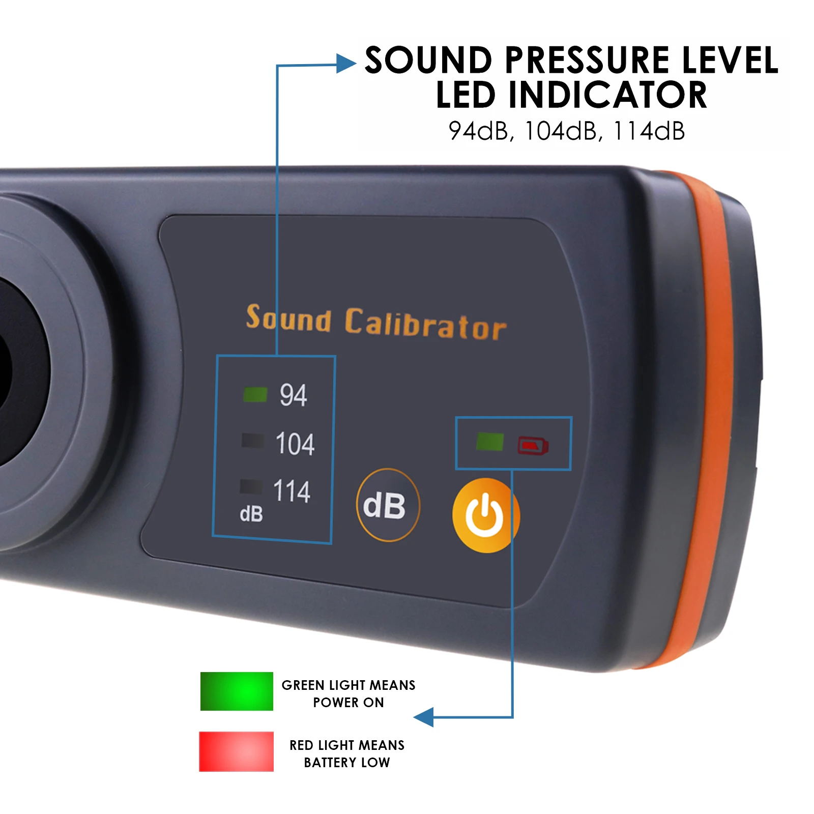 Sound Level Meter Calibrator 114dB 94dB 104dB Level For 1/2" 13.2mm Microphone Professional Noise Decibel Calibration Tool 4