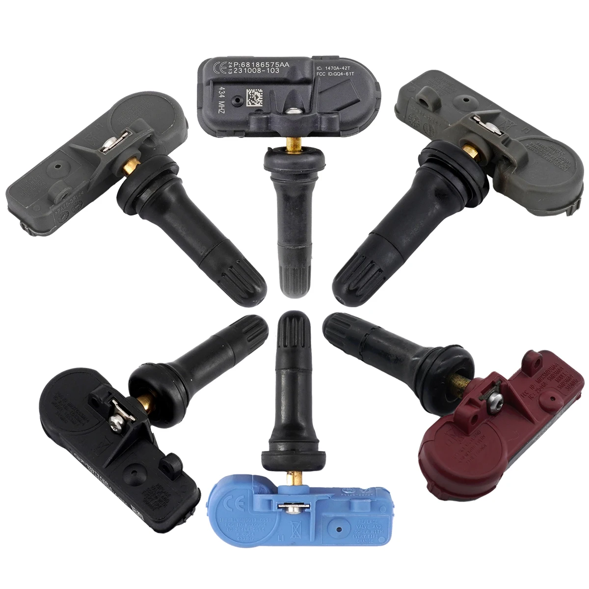 TPMS 타이어 압력 센서, 알루미늄 합금 밸브 스템 교체 수리 키트, GM 쉐보레 캐딜락 GMC 오펠 포드 링컨용