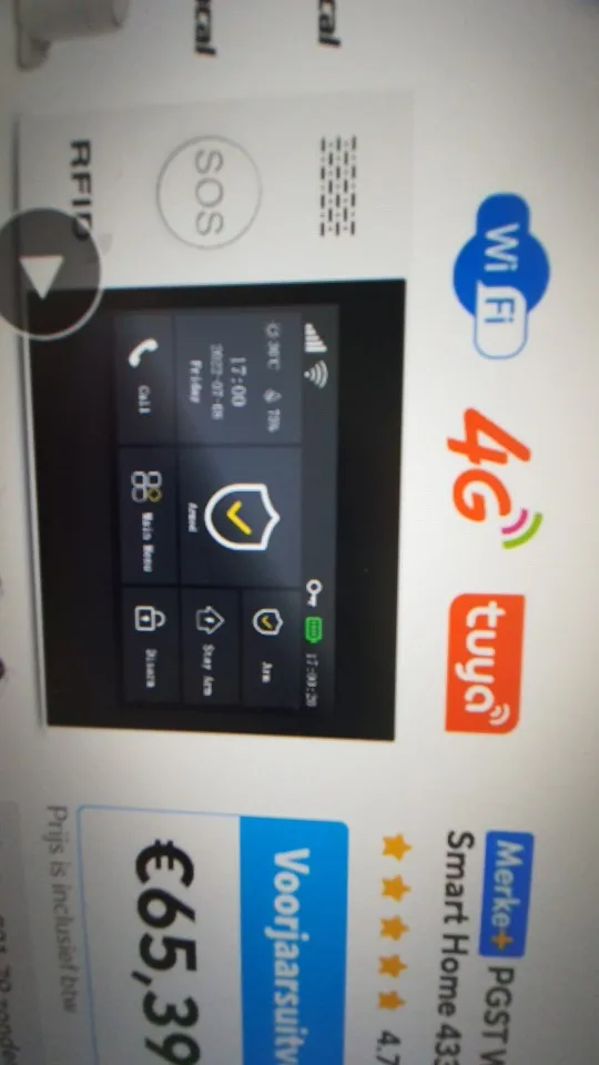 PGST GSM Alarm System Tuya WIFI Smart Home 433MHz Wireless security Alarm Sets Smart Life App Control With Alexa photo review