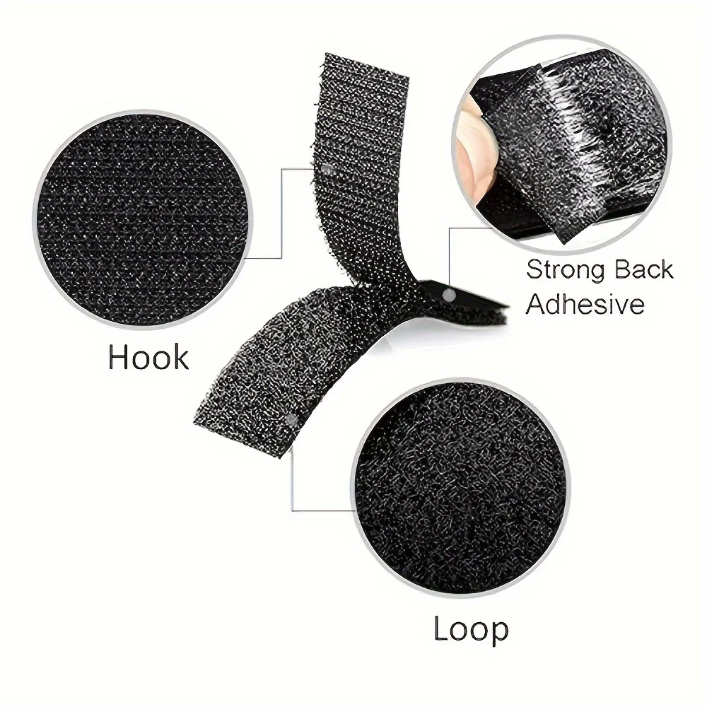Vinyl Stickers 12/24pairs Heavy-Duty Double Sided Adhesive Mounting Strips Interlocking Tape Reusable Sticky Back Tape for Hanging Organizing