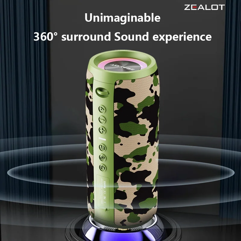 Zealot S51 Pro 40W Outdoor Portable Wireless Speaker,RGB Light