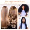 Electric Hot Heating Comb 3-in-1 Hair Straightener Hair Smooth Flat Iron Straightening Brush for wigs Curling Iron 2