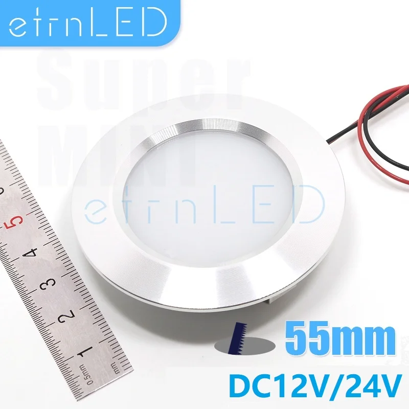 

etrnLED 12V 24V Mini LED Spotlight 3W Round Ultra Slim Dimmable Indoor Recessed Ceiling Downlight Cabinet Showcase Boat RGBW