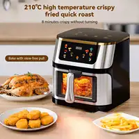 Four à air chaud grande capacité 8L avec écran tactile LED, grande fenêtre de visualisation, accessoires inclus, circulation d'air chaud optimisée 2