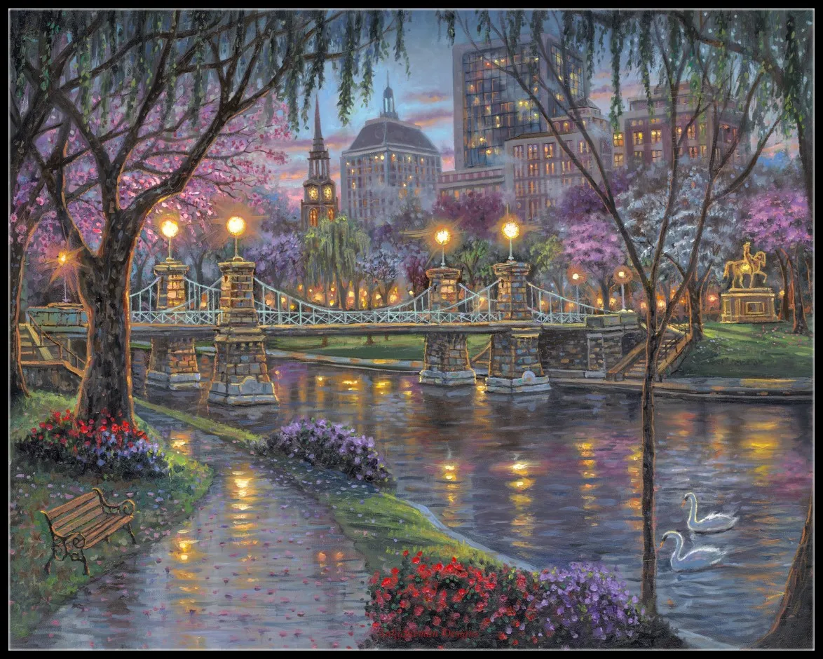 

Boston, Lagoon Bridge - Counted Cross Stitch Kits - DIY Handmade Needlework Embroidery 14 CT Aida Sets DMC Color