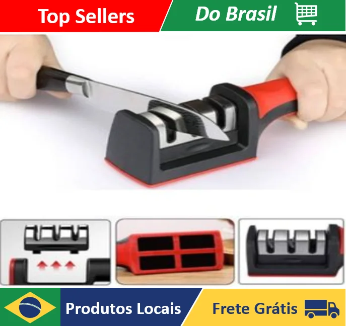 Sharpster de couteaux professionnels en acier inoxydable avec 3 affûteurs professionnels 21,5x5,8X5,1 CM