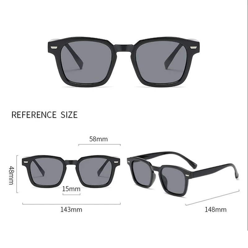 Vintage Square Sunglasses New Fashion Design Retro Sun Glasses Trendy Rectangle Eyeglass Texture Casual Driving Shades UV400