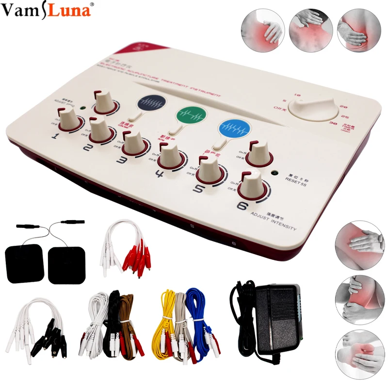 6 Output Channel Tens Body Massager Tennis Electroestimulador Muscular  Electric Muscle Stimulator Physical Therapy Masajeador - Relaxation  Treatments - AliExpress