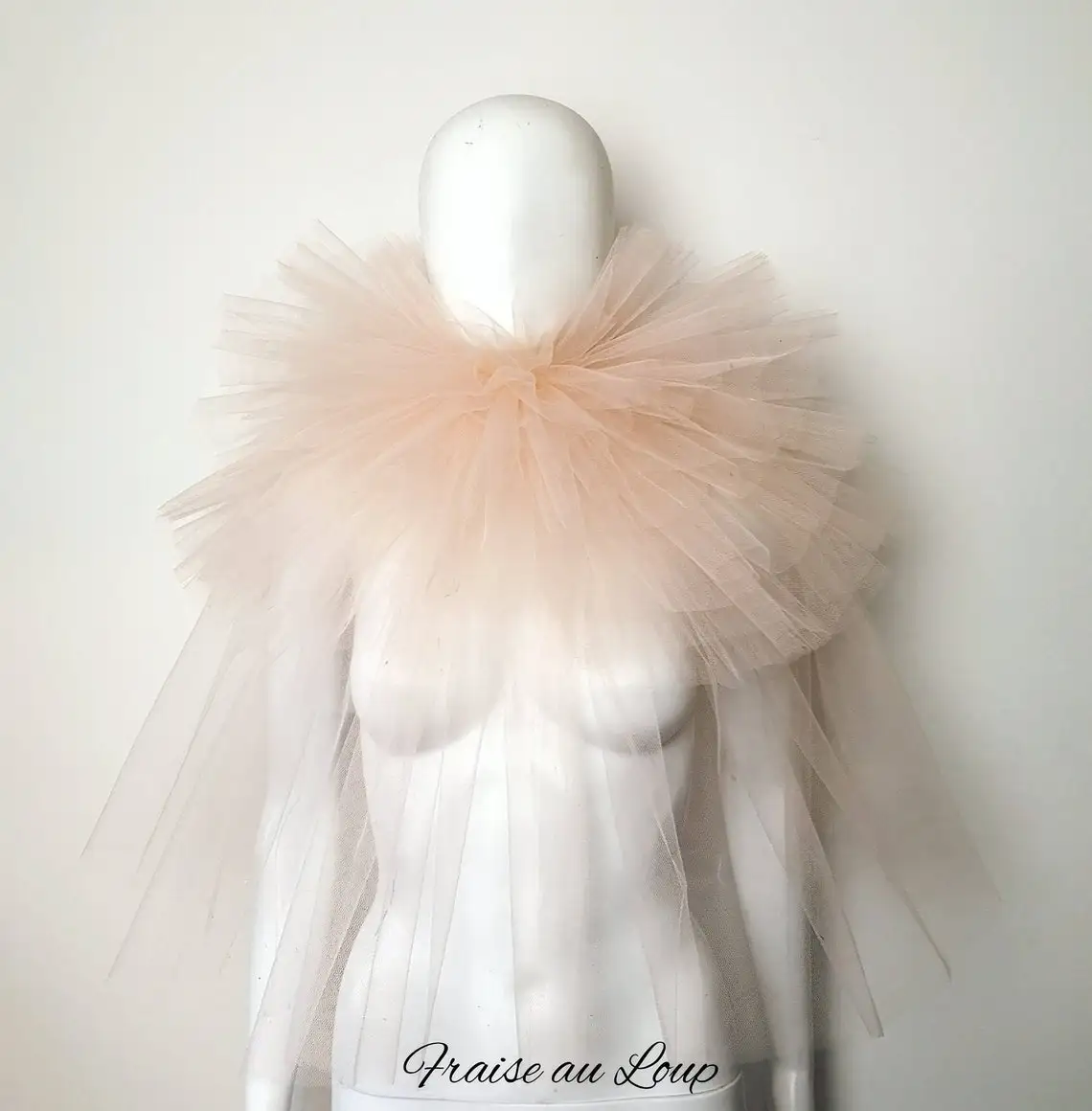Tulle Ruffle Collar Pierrot Circus Elisabettiano Neck Ruff Costume Rinascimentale Vittoriano Collare Burlesque