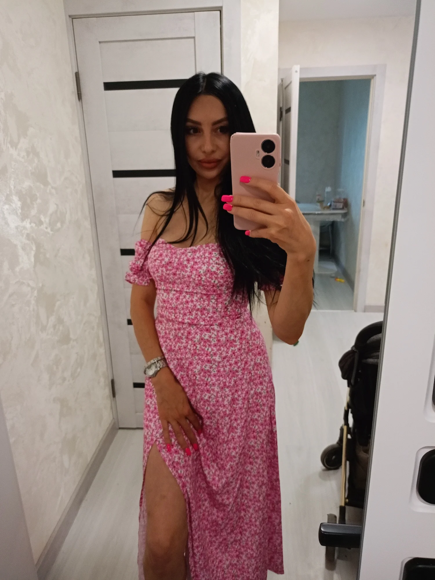 Wolfeel Off-Shoulder Floral Dress for Summer Elegance photo review