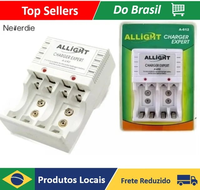 Kit Carregador De Pilhas E Pilhas Recarregáveis AA AAA - Neverdie Store