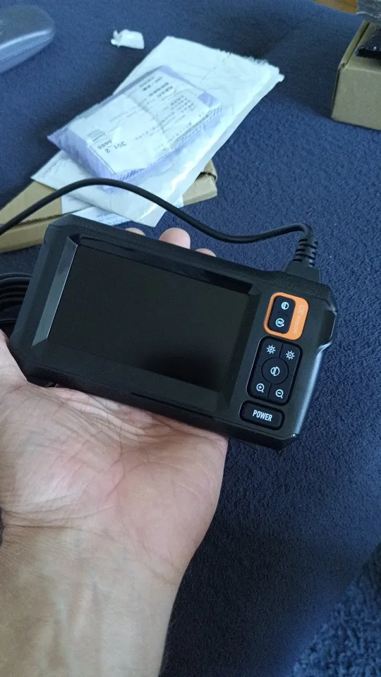 Camera Endoscopique Triple Objectif, WADEO Endoscope Industriel IPS 5'' Avec 8 Lumières LED, 1080P HD Étanche Camera Inspection Canalisation, Câble Semi- Rigide 10M, Carte 32 Go, Étanche IP67