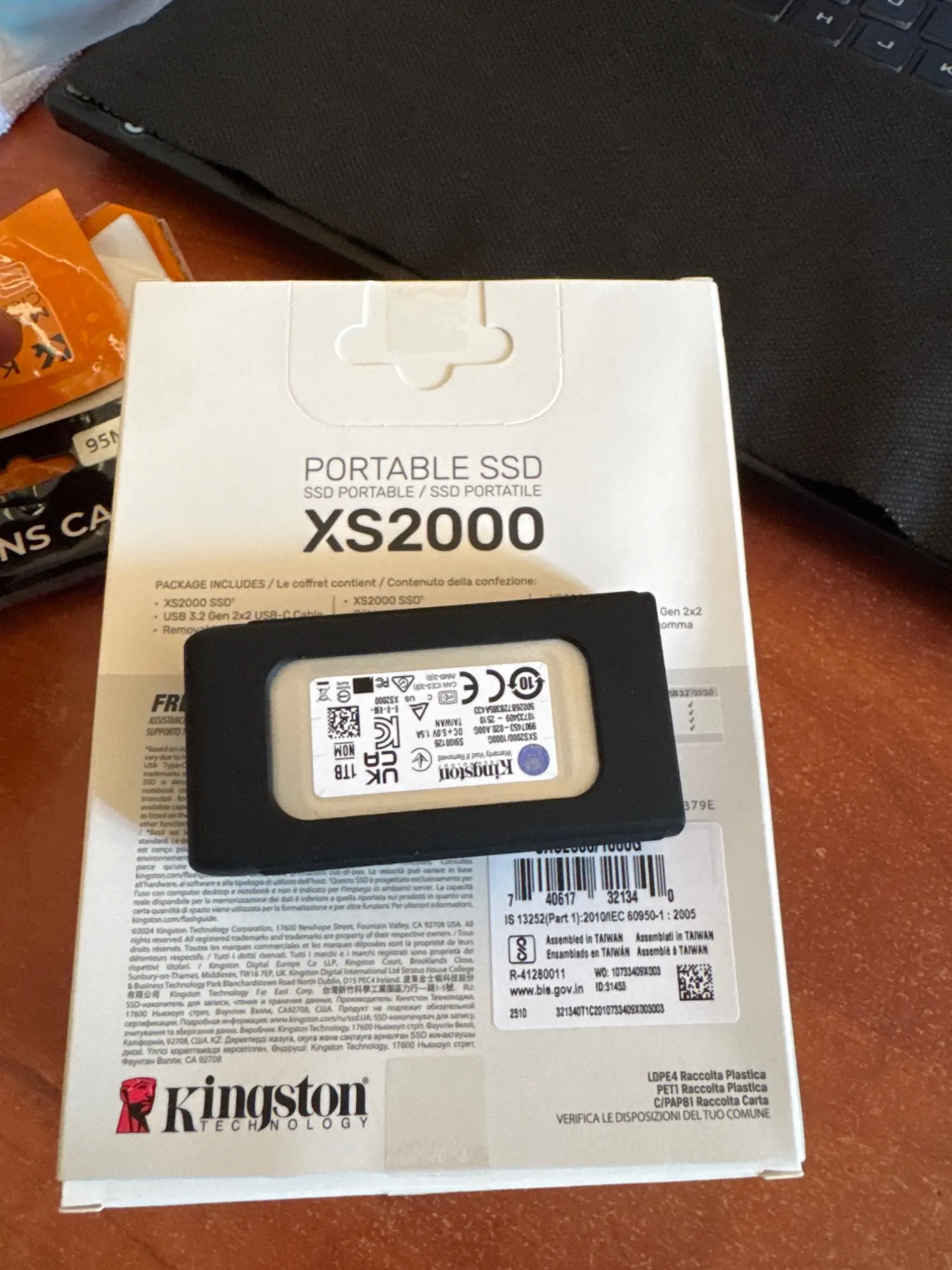 Kingston 1TB Type-C USB3.2 PSSD Original XS2000 Mobile Solid-state