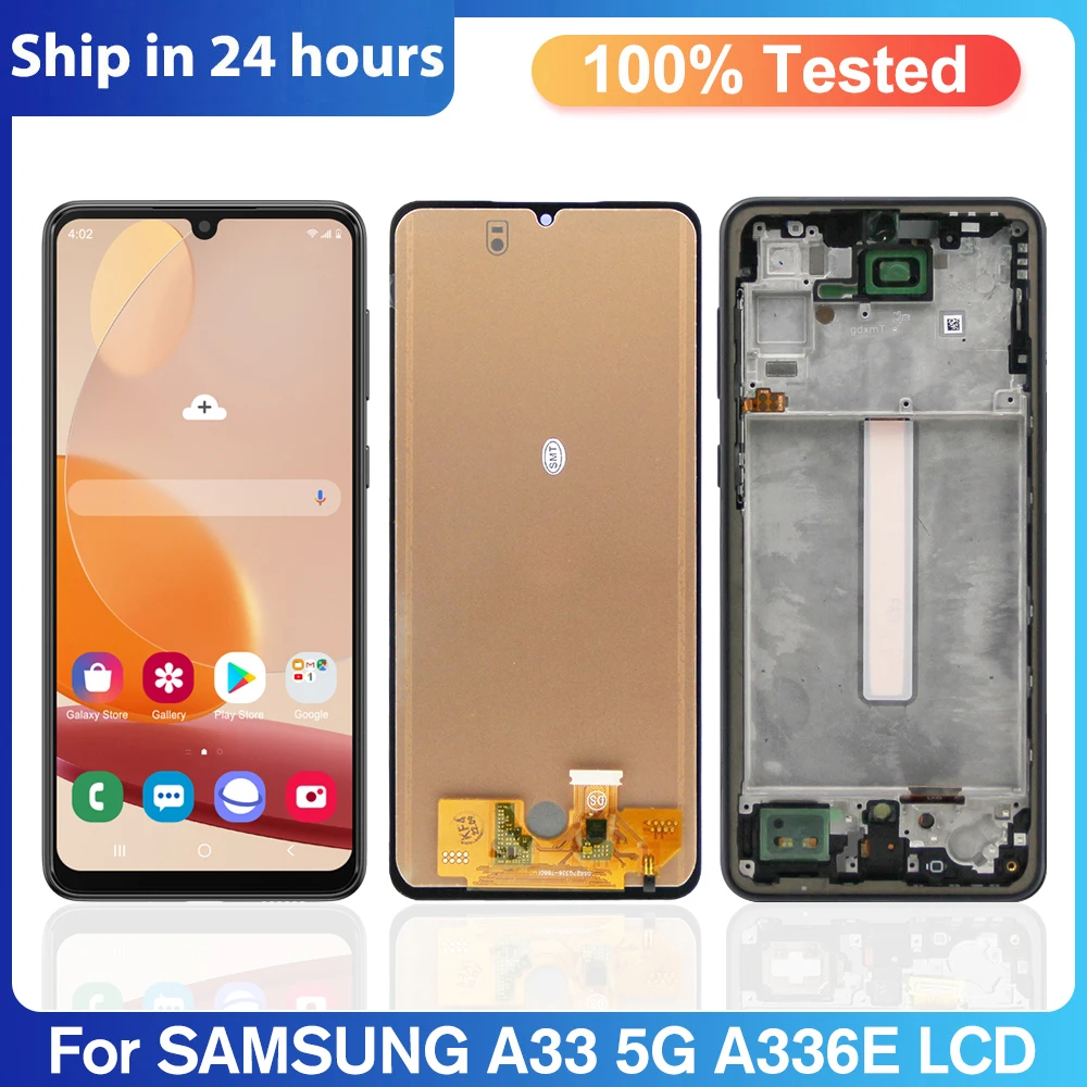 

Super Amoled 6.4" A33 5G Display Screen, for Samsung Galaxy A33 5G A336B A336B/DS Lcd Display Digital Touch Screen with Frame