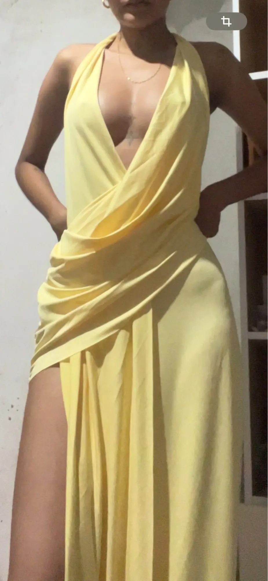 Sisterlinda Sexy High Splits Long Dress Women Halter Deep V-Neck Backless Sleeveless Summer Pool Party Ruched Elegant Vestidos photo review