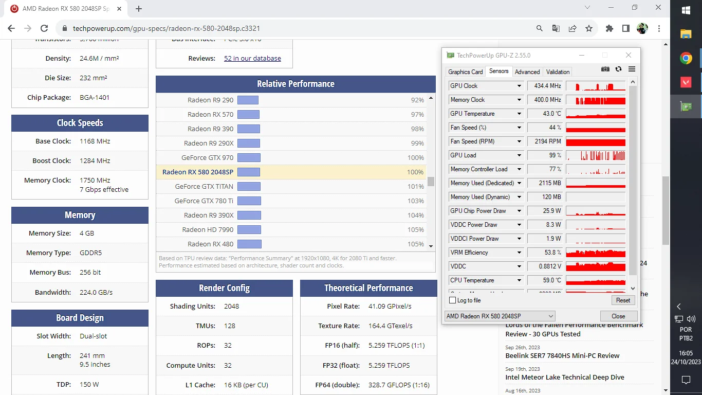 Видеокарта Kinology rx 580 8 Гб 2048SP 256Bit GDDR5, Игровая плата AMD ...