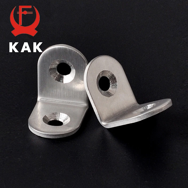 Stainless Steel Corner Brackets 10PCS Stainless Steel Angle Corner Brackets Fasteners Protector Seven Size Corner Stand Supporting Furniture Hardware
