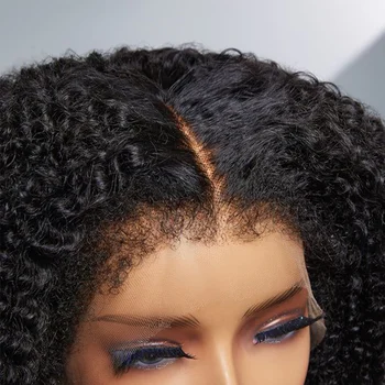Jerry Curly 180 Density Human Hair Wigs for Women 14-30 Inches Lace Frontal Pre Plucked Natural Black Color Afro Human Hair Wig - Image 3
