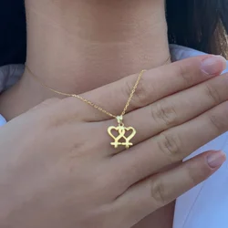 Elegant Venus Symbol Charm Necklace - LGBT Pride Pendant in Gold and Silver Stainless Steel (Rose gold)