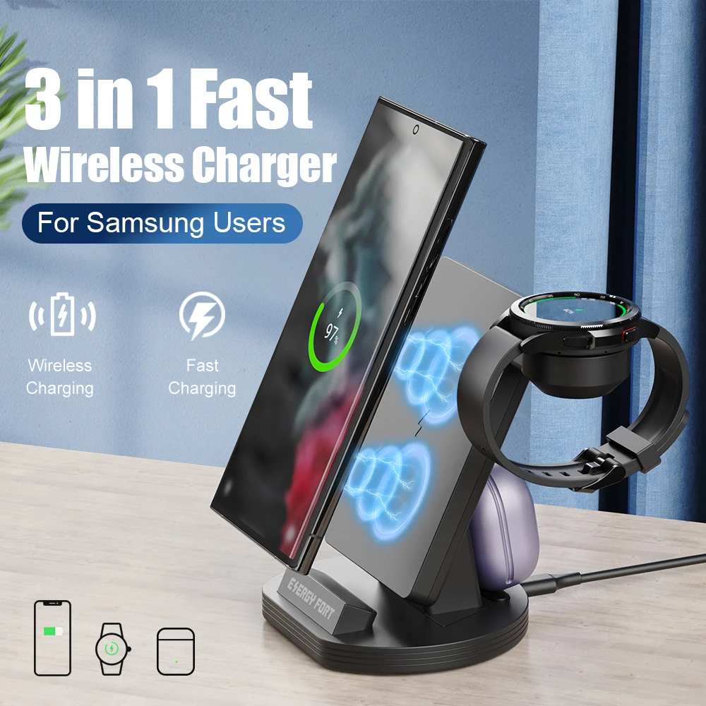 Wireless Charger 2 In 1 For Samsung Galaxy Watch 4 44mm 40mm Classic Active2 Usb Type C Charging Dock Stand Adapter Cable Cord Wireless Chargers Aliexpress