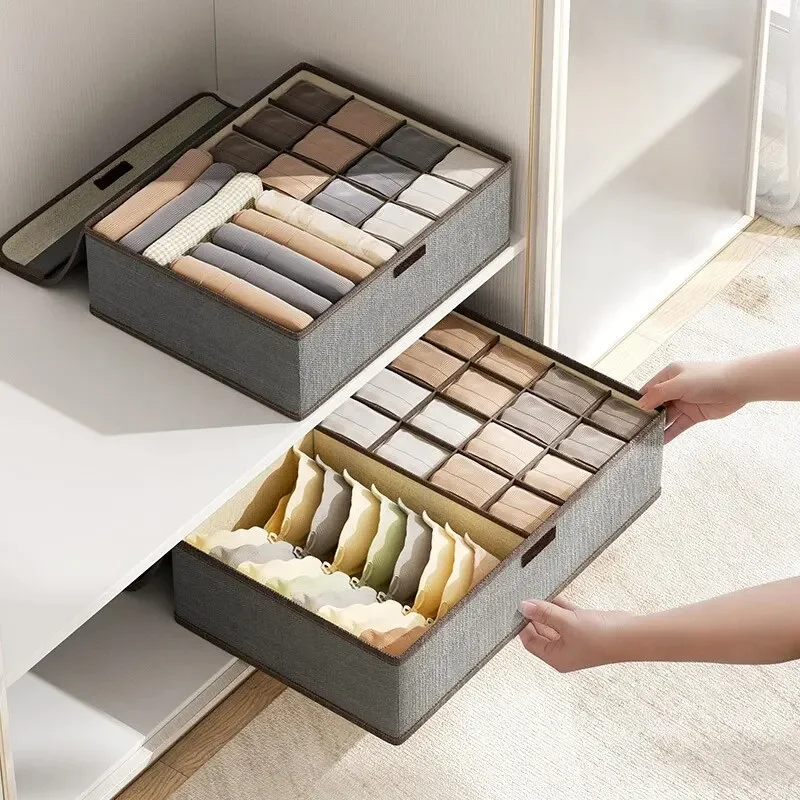 Clothes Organizer Storage Box Drawer Organizer 1Pcs Organizers Fabric Storage Compartments Drawer Type Storage Box Three in One Wardrobe Organizer Clothes Foldable Socks Home