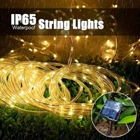 LED Solar String Lights Garden Waterproof Tube Rope Lamp Christmas Garland Fairy Lights For Outdoor Holiday Home Decoration 4