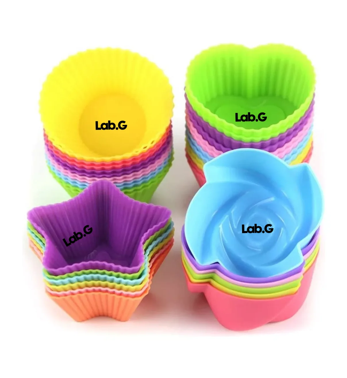 24 Moldes Para Cupcakes O Muffins Reutilizable De Silicona Lab.G