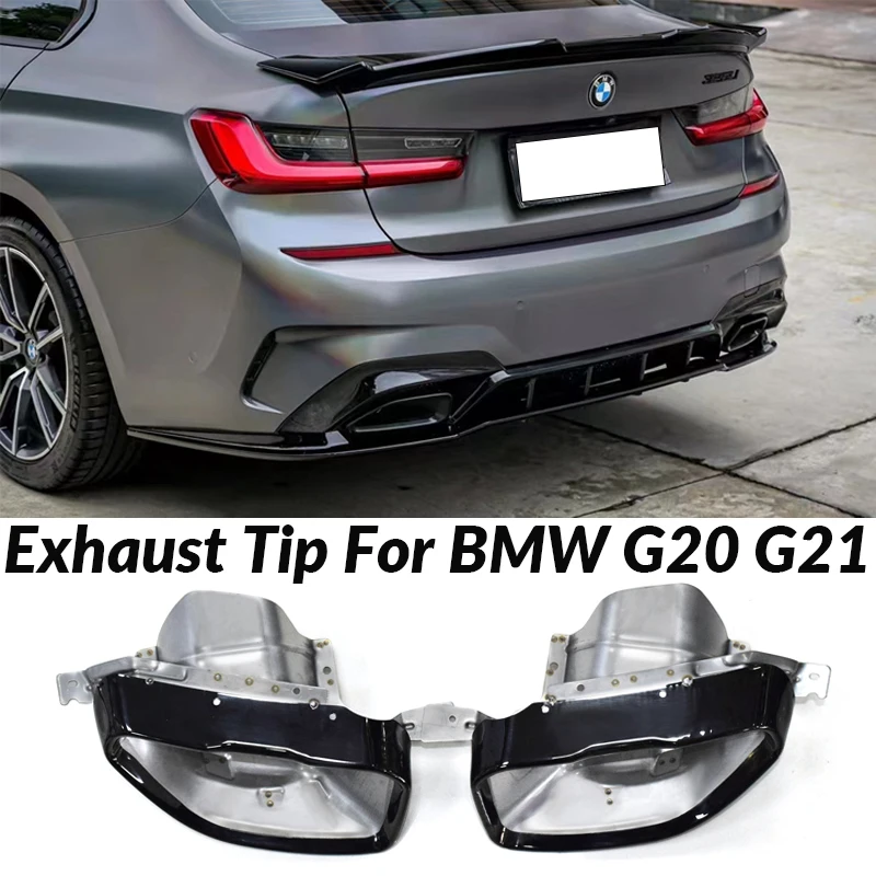 Stainless-Steel-Exhaust-Muffler-Tips-For-BMW-G20-G21-330i-330e-M340i-M ...